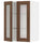 METOD - METOD Wall cabinet w shelves/2 glass drs, white Enköping/brown walnut effect, 60x80 cm