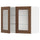 METOD - METOD Wall cabinet w shelves/2 glass drs, white Enköping/brown walnut effect, 80x60 cm