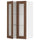 METOD - METOD Wall cabinet w shelves/2 glass drs, white Enköping/brown walnut effect, 60x100 cm