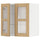 METOD wall cabinet w shelves/2 glass drs, white/Forsbacka oak, 60x60 cm