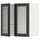 METOD - METOD Wall cabinet w shelves/2 glass drs, white/Hejsta anthracite reeded glass, 60x60 cm