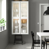 METOD - Wall cabinet w shelves/2 glass drs, white/Hejsta white clear glass, 60x60 cm - best price from Maltashopper.com 49490554