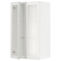 METOD - Wall cabinet w shelves/2 glass drs, white/Hejsta white clear glass, 60x100 cm - best price from Maltashopper.com 29490569