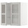 METOD wall cabinet w shelves/2 glass drs, white/Lerhyttan light grey, 60x60 cm