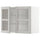 METOD wall cabinet w shelves/2 glass drs, white/Lerhyttan light grey, 80x60 cm