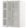 METOD wall cabinet w shelves/2 glass drs, white/Lerhyttan light grey, 60x80 cm