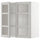 METOD wall cabinet w shelves/2 glass drs, white/Lerhyttan light grey, 80x80 cm