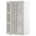 METOD wall cabinet w shelves/2 glass drs, white/Lerhyttan light grey, 60x100 cm
