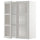 METOD wall cabinet w shelves/2 glass drs, white/Lerhyttan light grey, 80x100 cm