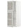 METOD wall cabinet w shelves/2 glass drs, white/Lerhyttan light grey, 40x100 cm