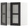 METOD wall cabinet w shelves/2 glass drs, white/Lerhyttan black stained, 60x60 cm