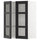 METOD wall cabinet w shelves/2 glass drs, white/Lerhyttan black stained, 60x80 cm