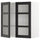METOD wall cabinet w shelves/2 glass drs, white/Lerhyttan black stained, 80x80 cm
