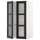 METOD wall cabinet w shelves/2 glass drs, white/Lerhyttan black stained, 60x100 cm