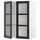 METOD wall cabinet w shelves/2 glass drs, white/Lerhyttan black stained, 80x100 cm