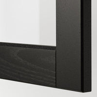 METOD - Wall cabinet w shelves/2 glass drs, white/Lerhyttan black stained, 80x100 cm - best price from Maltashopper.com 59456205