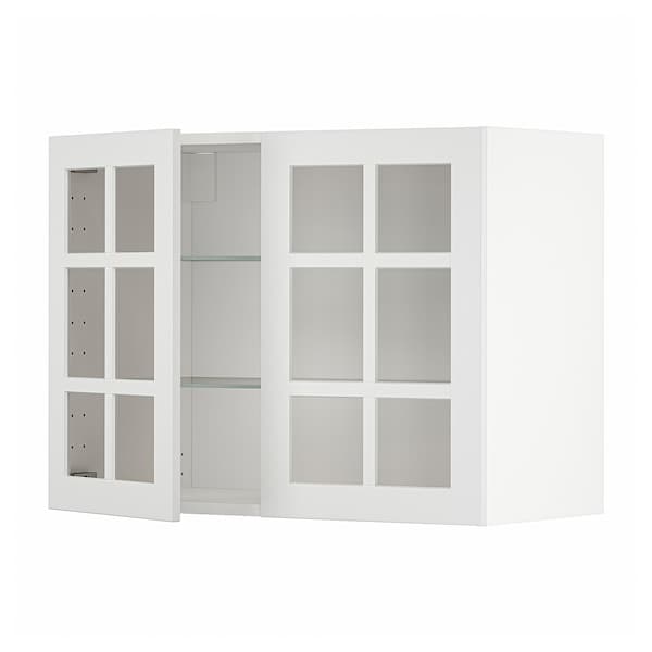 Ikea METOD - Wall cabinet w shelves/2 glass drs, white/Stensund white, 80x60 cm