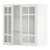 METOD wall cabinet w shelves/2 glass drs, white/Stensund white, 80x80 cm