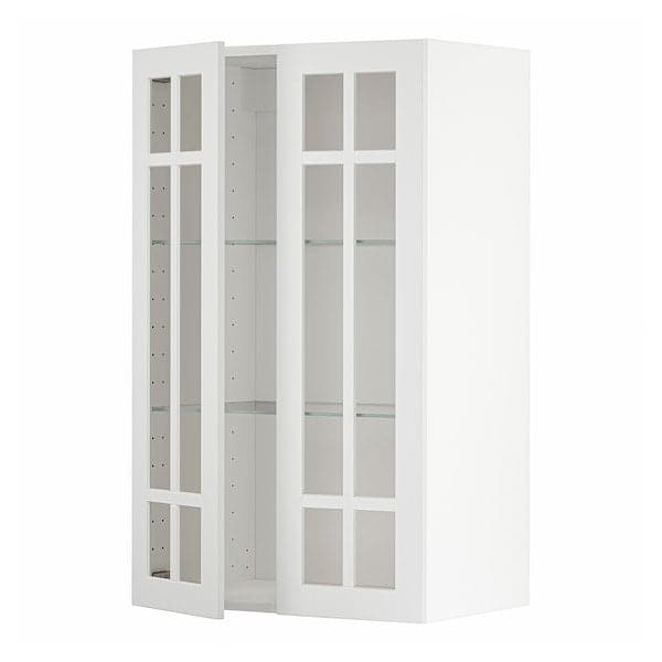 Ikea METOD - Wall cabinet w shelves/2 glass drs, white/Stensund white, 60x100 cm