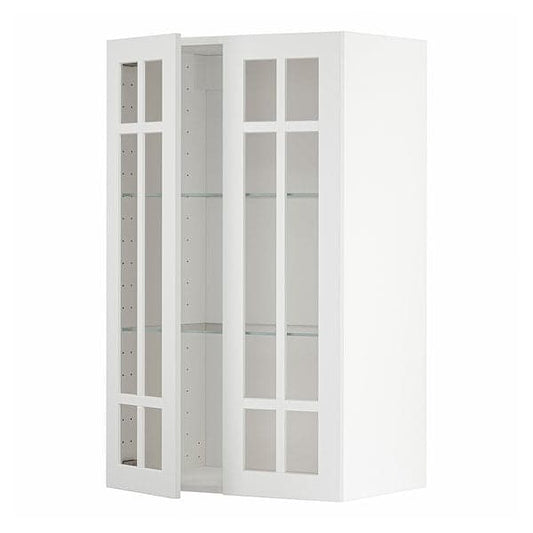 Ikea METOD - Wall cabinet w shelves/2 glass drs, white/Stensund white, 60x100 cm