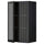 METOD - METOD Wall cabinet w shelves/2 glass drs, black/Hejsta anthracite reeded glass, 60x100 cm