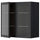 METOD wall cabinet w shelves/2 glass drs, black/Hejsta anthracite reeded glass, 80x80 cm