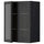 METOD - METOD Wall cabinet w shelves/2 glass drs, black/Hejsta anthracite reeded glass, 60x80 cm