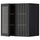 METOD wall cabinet w shelves/2 glass drs, black/Hejsta anthracite reeded glass, 60x60 cm