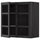 METOD wall cabinet w shelves/2 glass drs, black/Lerhyttan black stained, 80x80 cm