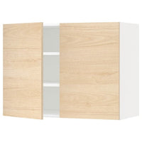 METOD - Wall cabinet with shelves/2 doors, white/Askersund light ash effect, 80x60 cm - best price from Maltashopper.com 99468536