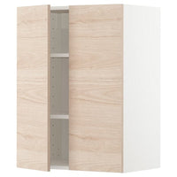 METOD - Wall cabinet with shelves/2 doors, white/Askersund light ash effect, 60x80 cm - best price from Maltashopper.com 79455950