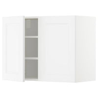 METOD - Wall cabinet with shelves/2 doors, white/Axstad matt white, 80x60 cm - best price from Maltashopper.com 69460184