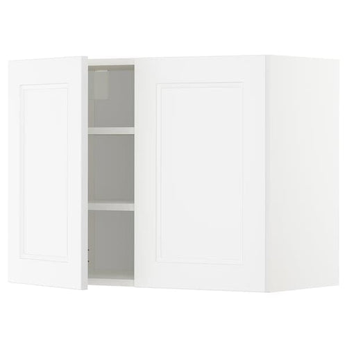 METOD - Wall cabinet with shelves/2 doors, white/Axstad matt white, 80x60 cm