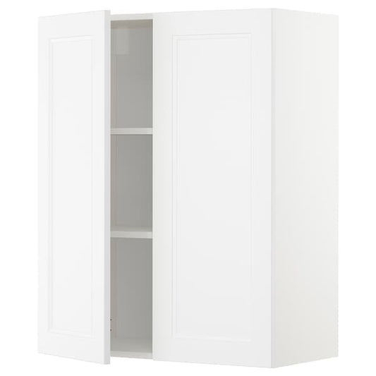 Ikea METOD - Wall cabinet with shelves/2 doors, white/Axstad matt white, 80x100 cm