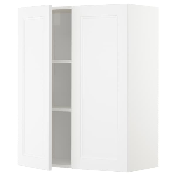 Ikea METOD - Wall cabinet with shelves/2 doors, white/Axstad matt white, 80x100 cm