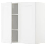 METOD wall cabinet with shelves/2 doors, white/Axstad matt white, 80x80 cm