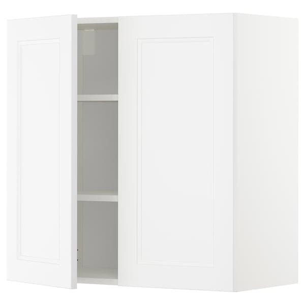 Ikea METOD - Wall cabinet with shelves/2 doors, white/Axstad matt white, 80x80 cm