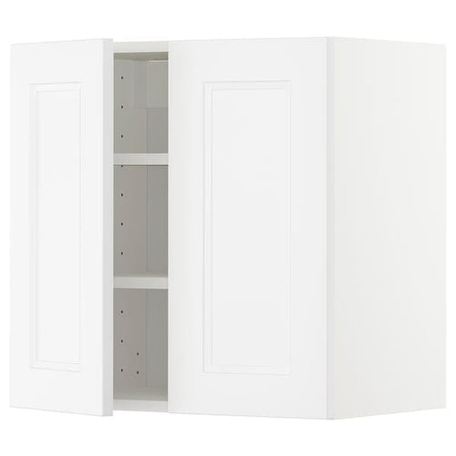 METOD - Wall cabinet with shelves/2 doors, white/Axstad matt white, 60x60 cm
