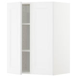 METOD wall cabinet with shelves/2 doors, white/Axstad matt white, 60x80 cm