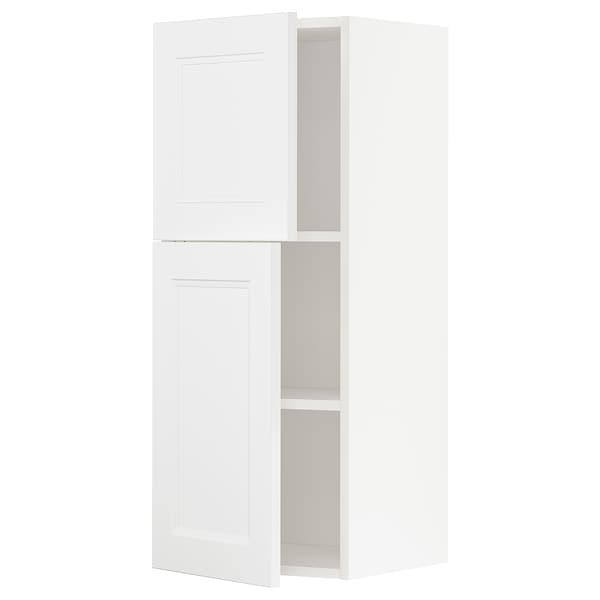 Ikea METOD - Wall cabinet with shelves/2 doors, white/Axstad matt white, 40x100 cm