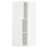 METOD wall cabinet with shelves/2 doors, white/Axstad matt white, 40x100 cm