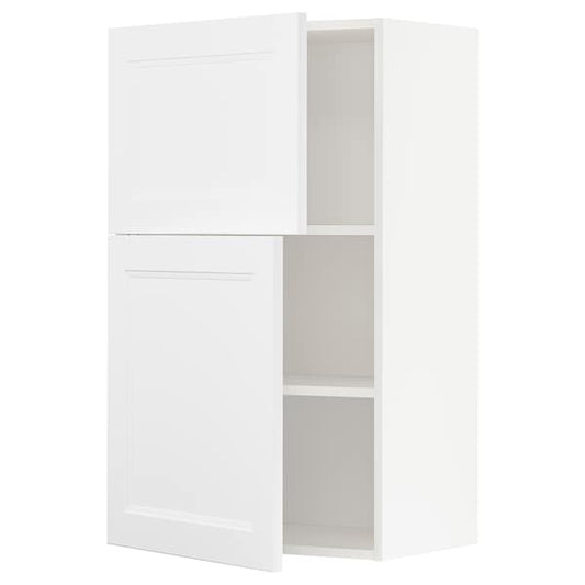 Ikea METOD - Wall cabinet with shelves/2 doors, white/Axstad matt white, 60x100 cm