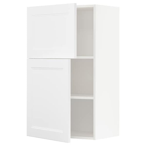 METOD - Wall cabinet with shelves/2 doors, white/Axstad matt white, 60x100 cm
