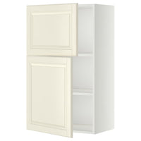 METOD - Wall cabinet with shelves/2 doors, white/Bodbyn off-white, 60x100 cm - best price from Maltashopper.com 69465148