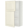 METOD wall cabinet with shelves/2 doors, white/Bodbyn off-white, 60x100 cm