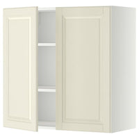METOD - Wall cabinet with shelves/2 doors, white/Bodbyn off-white, 80x80 cm - best price from Maltashopper.com 69467741