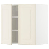 METOD - Wall cabinet with shelves/2 doors, white/Bodbyn off-white, 60x60 cm - best price from Maltashopper.com 69458869