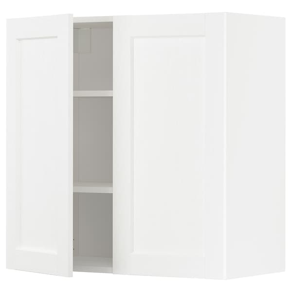 Ikea METOD - Wall cabinet with shelves/2 doors, white Enköping/white wood effect, 80x80 cm