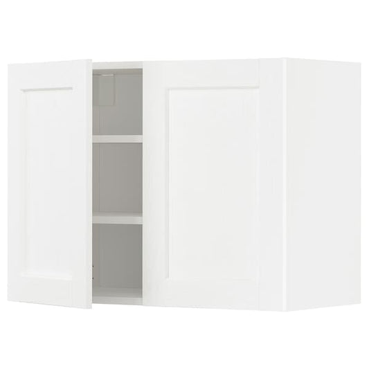 Ikea METOD - Wall cabinet with shelves/2 doors, white Enköping/white wood effect, 80x60 cm