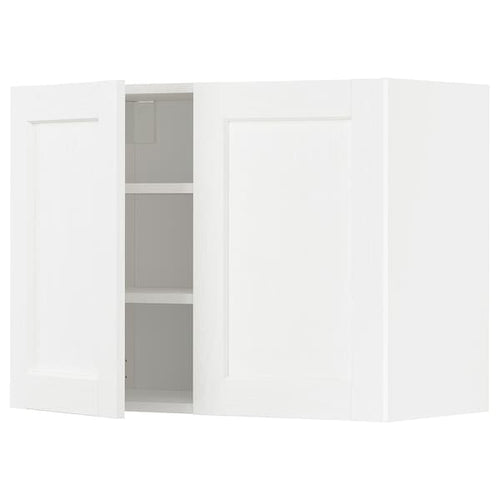 METOD - Wall cabinet with shelves/2 doors, white Enköping/white wood effect, 80x60 cm